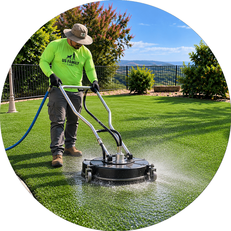 Professional artificial turf deep cleaning and odor care in Los Angeles