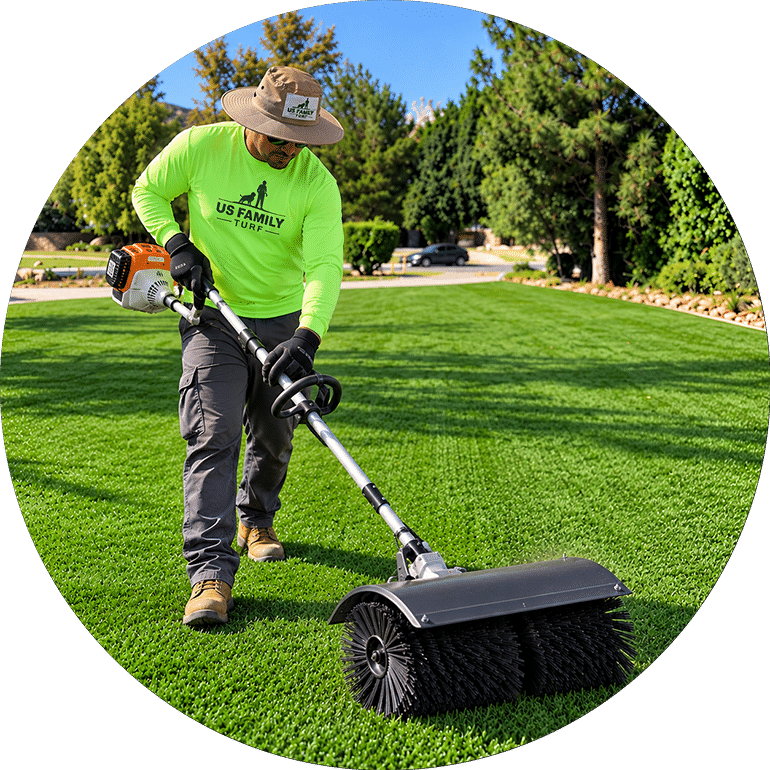 Professional artificial turf power brushing and maintenance in Los Angeles