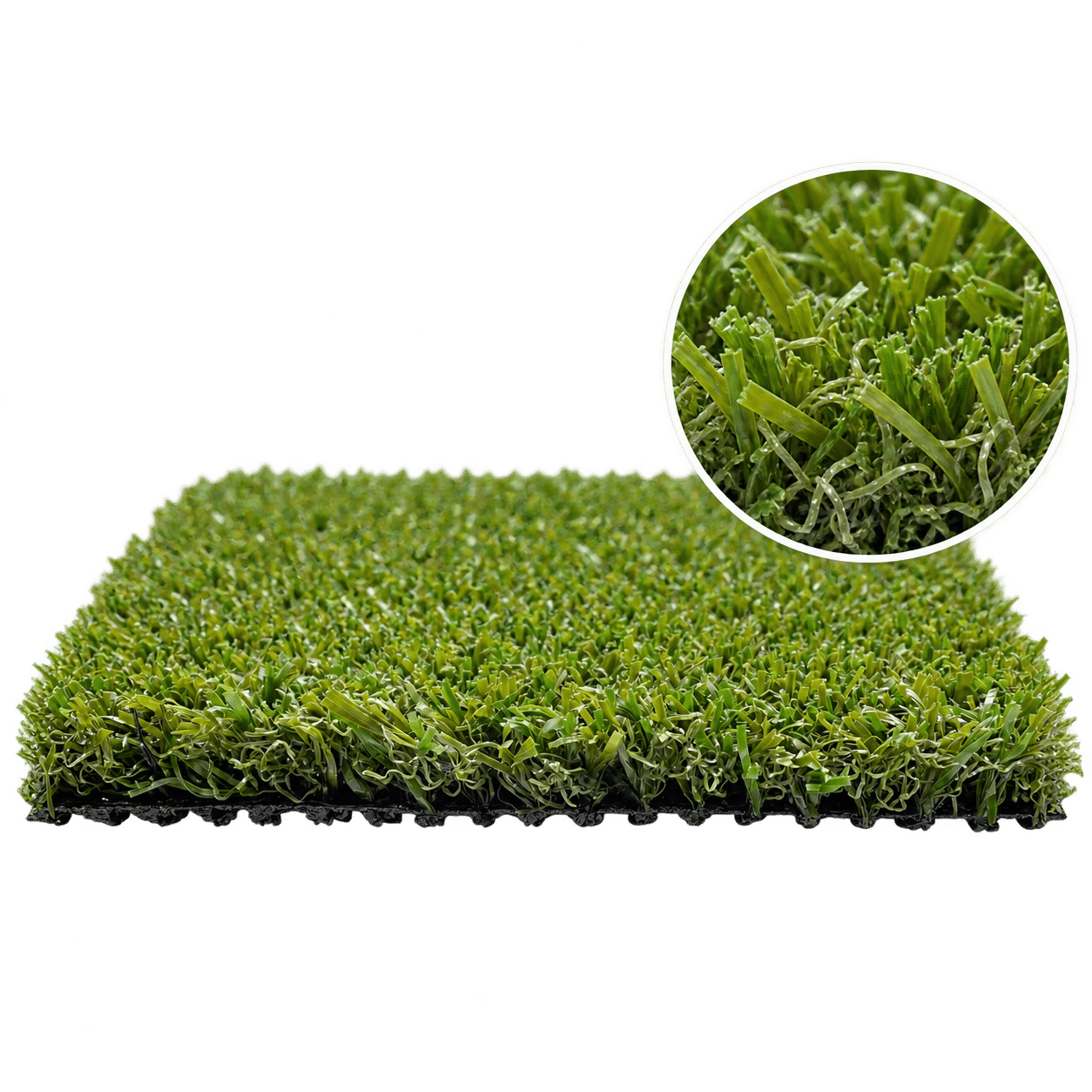 Lifestyle image showing Accelerate 62 artificial turf incorporated into a professionally landscaped commercial or shared outdoor space.