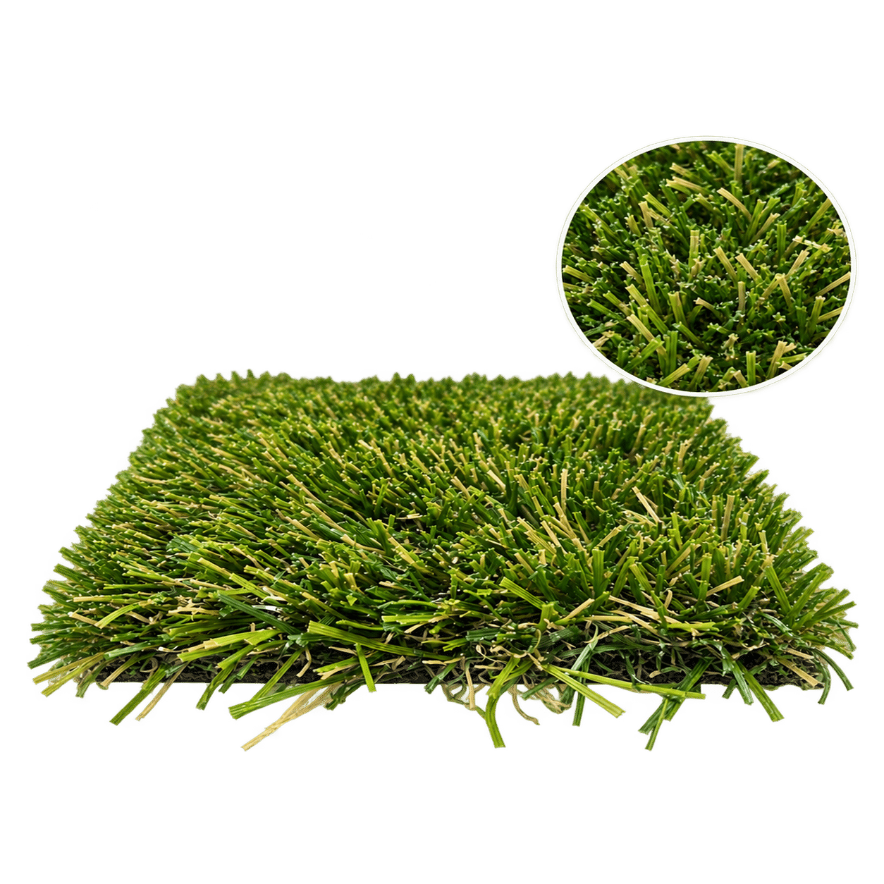Solana 62 artificial turf sample with close-up blade detail